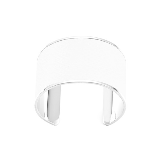 Silver Cleopatra Cuff Bracelet in Alabaster White Lizard from Aspinal of London