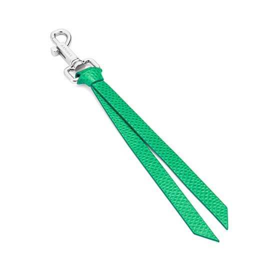 Small Personalisation Strap Key Ring in Grass Green Lizard from Aspinal of London