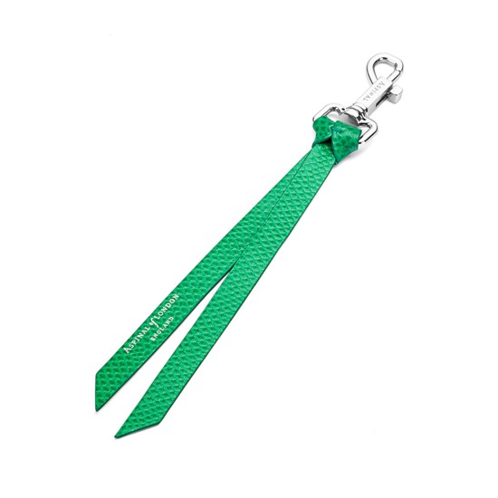Small Personalisation Strap Key Ring in Grass Green Lizard from Aspinal of London