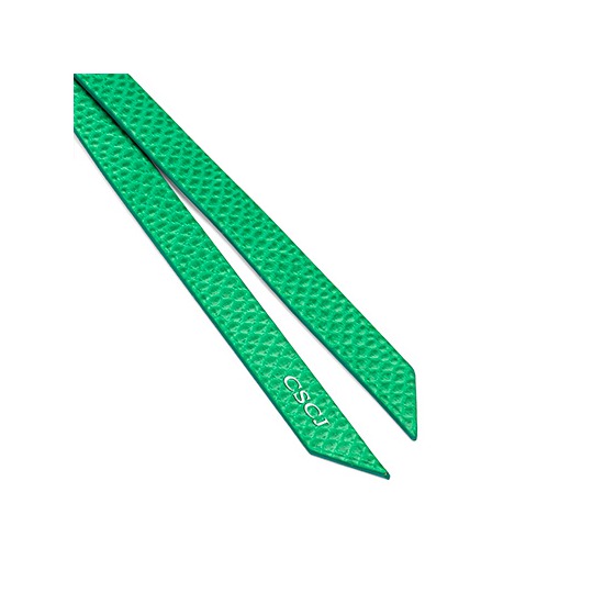 Small Personalisation Strap Key Ring in Grass Green Lizard from Aspinal of London