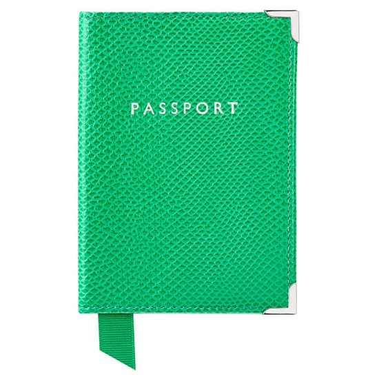 Classic Travel Collection in Grass Green Lizard & Cream Suede from Aspinal of London