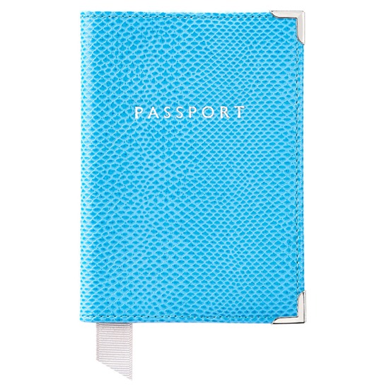 Classic Travel Collection in Aquamarine Lizard & Silver Suede from Aspinal of London