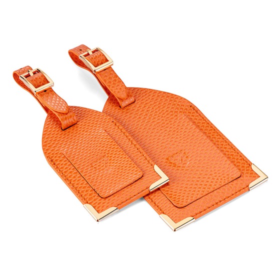 Classic Travel Collection in Orange Lizard & Cream Suede from Aspinal of London