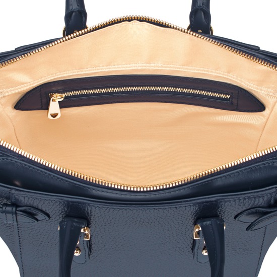 Mini Marylebone Tote in Navy Pebble from Aspinal of London