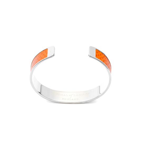 Cleopatra Skinny Cuff Bracelet in Orange Lizard from Aspinal of London