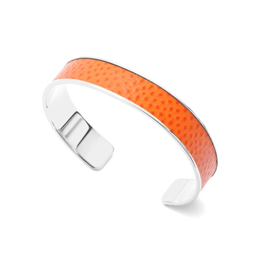Cleopatra Skinny Cuff Bracelet in Orange Lizard from Aspinal of London