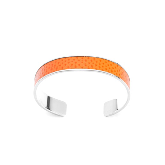 Cleopatra Skinny Cuff Bracelet in Orange Lizard from Aspinal of London