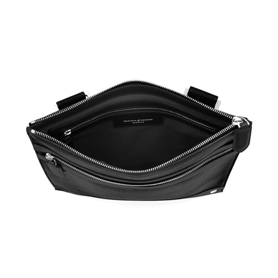 Anderson Small Messenger Bag in Black Saffiano from Aspinal of London