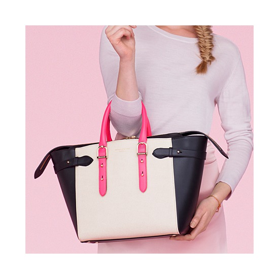 Midi Marylebone Tech Tote in Black Haircalf from Aspinal of London