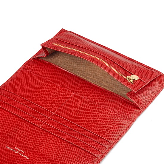 Brook Street Purse Wallet in Berry Lizard from Aspinal of London