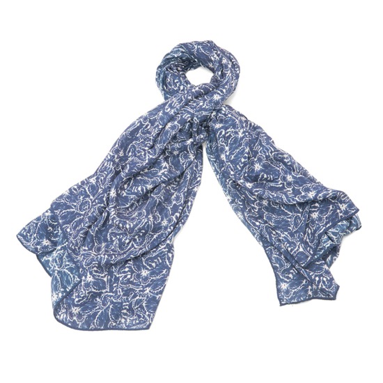 Papillon Cashmere Blend Scarf in Blue Moon from Aspinal of London