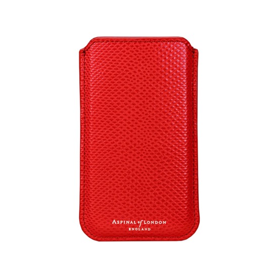 Samsung Galaxy S6 Leather Sleeve in Berry Lizard from Aspinal of London