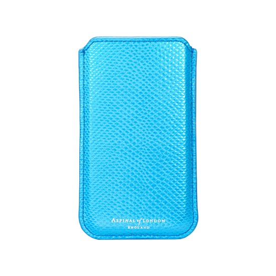 Samsung Galaxy S6 Leather Sleeve in Aquamarine Lizard from Aspinal of London