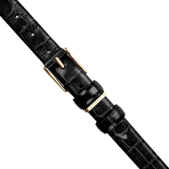 Ladies Westbourne Belt in Deep Shine Black Croc from Aspinal of London