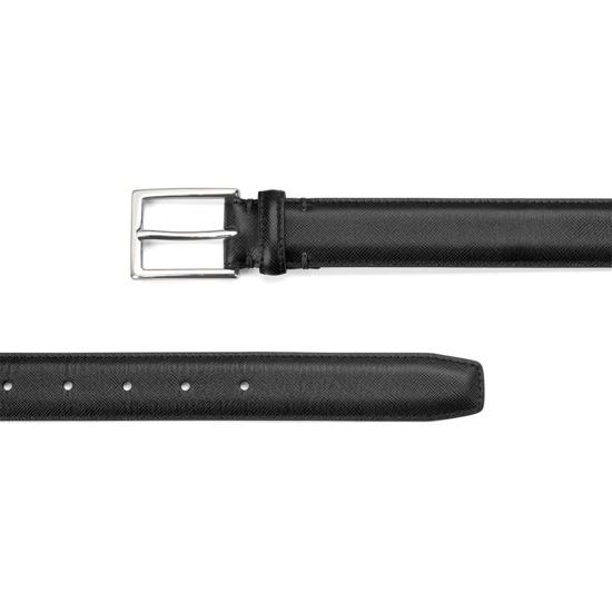 Men's Borough Belt in Black Saffiano from Aspinal of London