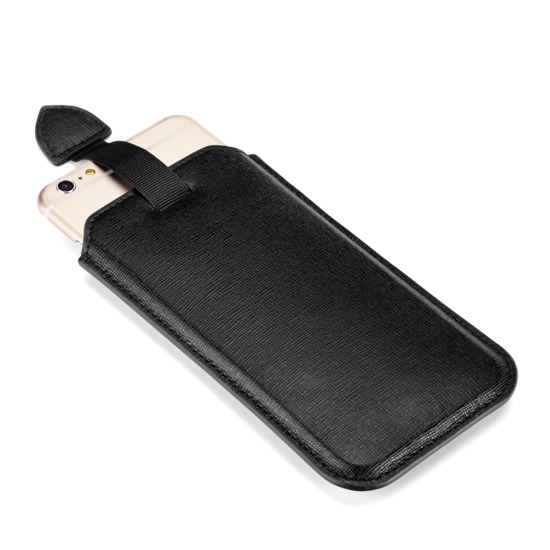 iPhone 6 Plus Leather Sleeve in Black Saffiano from Aspinal of London