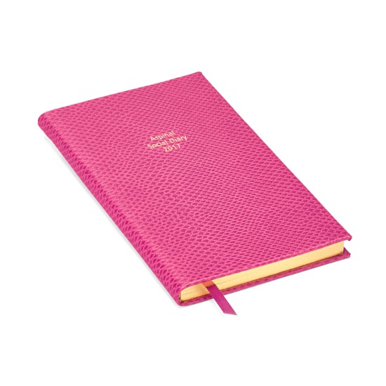 The Aspinal Social Diary in Raspberry Lizard from Aspinal of London