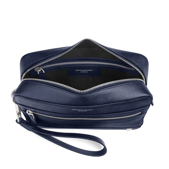 Anderson Man Clutch in Navy Saffiano from Aspinal of London