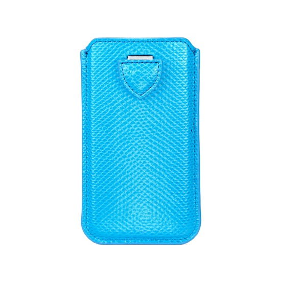Samsung Galaxy S6 Leather Sleeve in Aquamarine Lizard from Aspinal of London