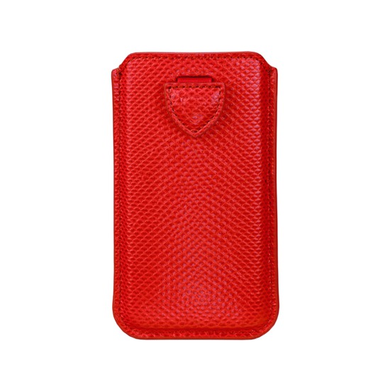 Samsung Galaxy S6 Leather Sleeve in Berry Lizard from Aspinal of London