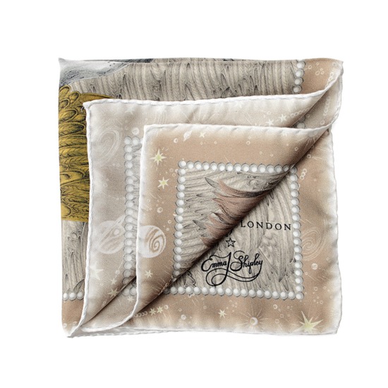 Pegasus Silk Twill Pocket Square in Gold from Aspinal of London