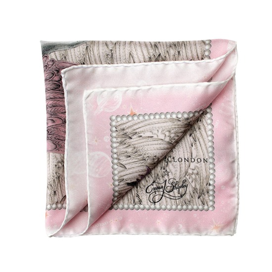 Pegasus Silk Twill Pocket Square in Rose from Aspinal of London