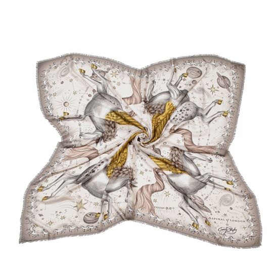 Pegasus Cashmere Blend Scarf in Gold from Aspinal of London