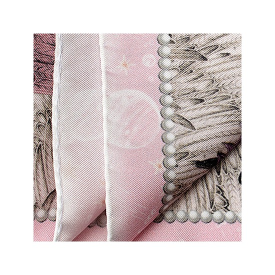 Pegasus Silk Twill Pocket Square in Rose from Aspinal of London