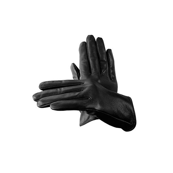 Ladies Short Unlined Leather Gloves in Black Nappa from Aspinal of London