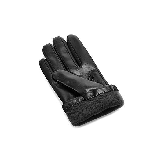 Ladies Cashmere Lined Leather Gloves with Buckle in Black from Aspinal of London