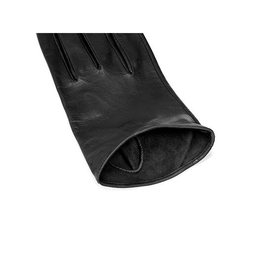 Ladies Short Unlined Leather Gloves in Black Nappa from Aspinal of London