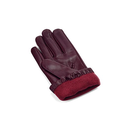 Ladies Cashmere Lined Leather Gloves with Buckle in Bordeaux from Aspinal of London