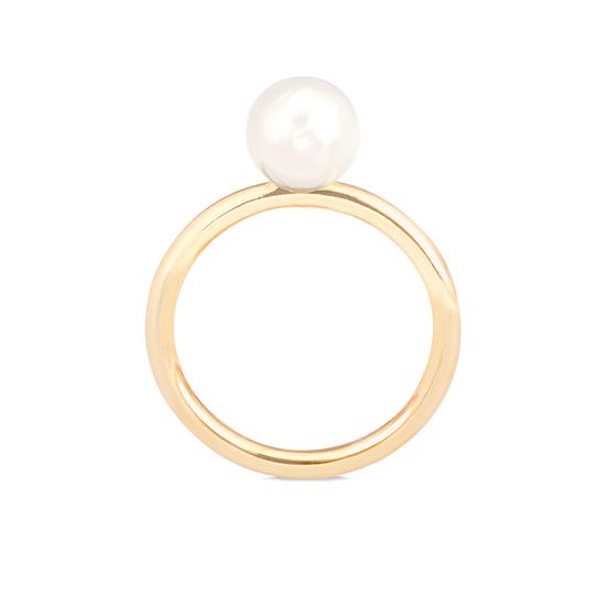 8mm White Japanese Akoya Pearl Ring from Aspinal of London