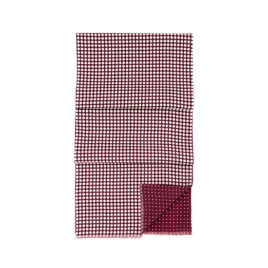 Men's Reversible Polka Dot Scarf in Burgundy from Aspinal of London