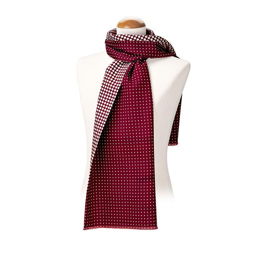 Men's Reversible Polka Dot Scarf in Burgundy from Aspinal of London