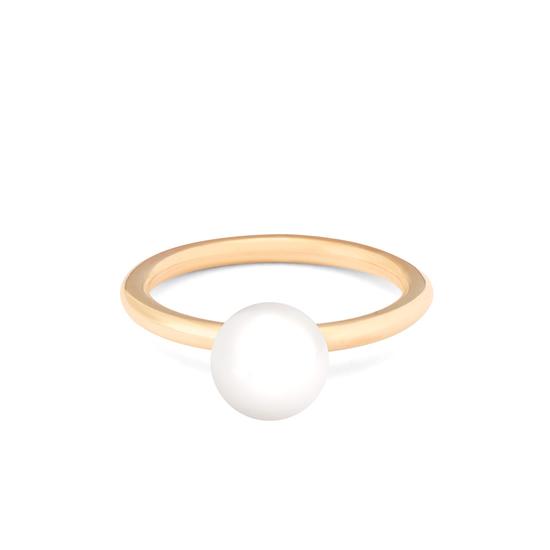8mm White Japanese Akoya Pearl Ring from Aspinal of London