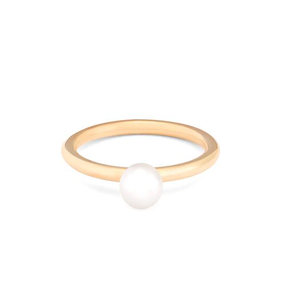 6mm White Japanese Akoya Pearl Ring from Aspinal of London