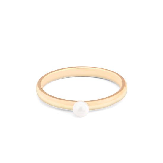 3mm White Japanese Akoya Pearl Ring from Aspinal of London