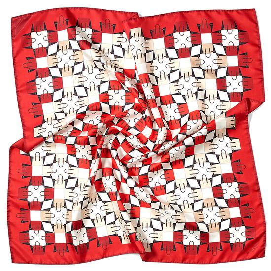 Marylebone Geometric Silk Scarf in Berry from Aspinal of London