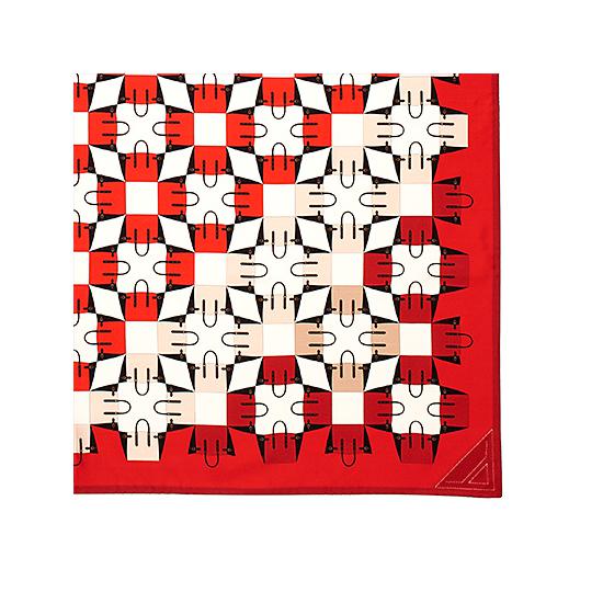 Marylebone Geometric Silk Scarf in Berry from Aspinal of London