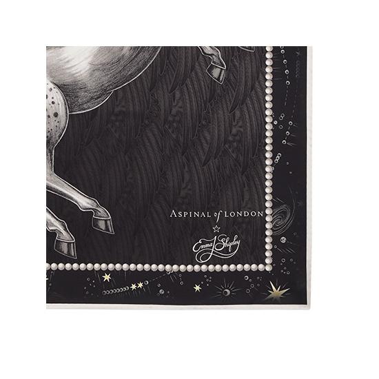 Pegasus Feather Silk Twill Scarf in Monochrome (27.5