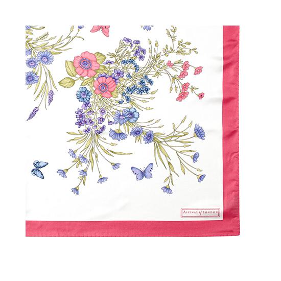 Bouquet of Flowers Silk Scarf in Blossom from Aspinal of London