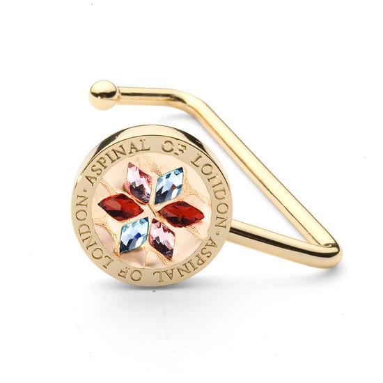 Aspinal Handbag Hook in Gold Snake Leather & Multi Coloured SWAROVSKI ELEMENTS from Aspinal of London