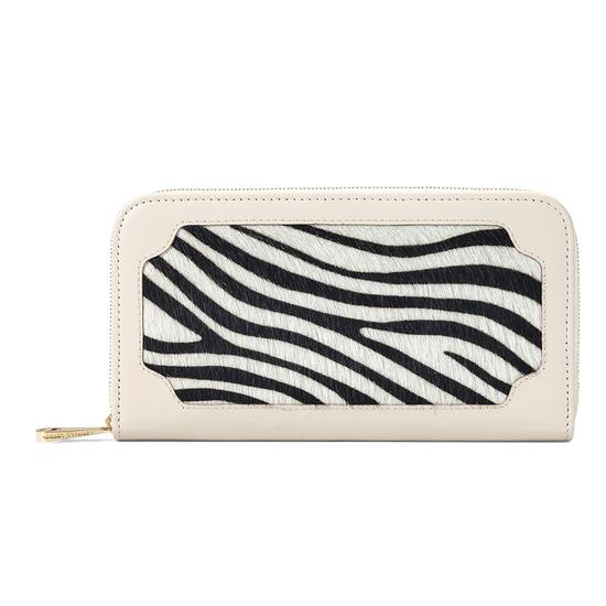Marylebone Purse in Smooth Ivory & Zebra Haircalf from Aspinal of London