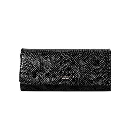 Lottie Purse in Jet Black Lizard from Aspinal of London