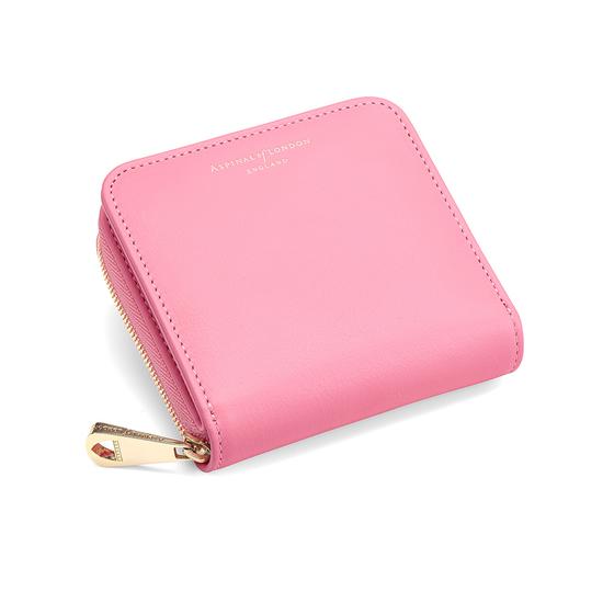 Mini Continental Zipped Coin Purse in Smooth Blossom from Aspinal of London