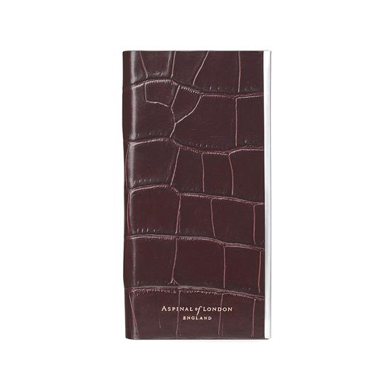 iPhone 6 Leather Book Case in Deep Shine Amazon Brown Croc & Stone Suede from Aspinal of London
