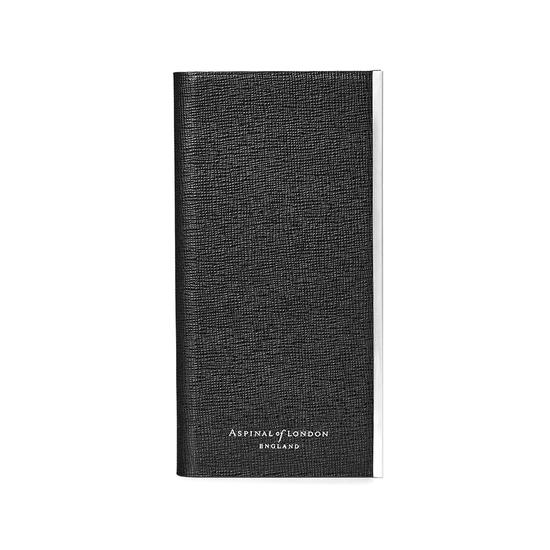 iPhone 6 Leather Book Case in Black Saffiano & Black Suede from Aspinal of London