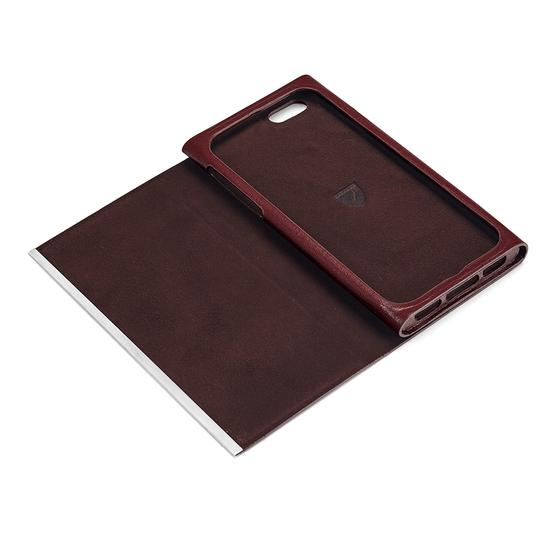 iPhone 6 Leather Book Case in Smooth Cognac & Espresso Suede from Aspinal of London