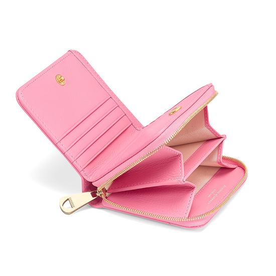 Mini Continental Zipped Coin Purse in Smooth Blossom from Aspinal of London
